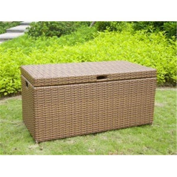 Wicker Lane Wicker Lane ORI003-C Outdoor Honey Wicker Patio Furniture Storage Deck Box ORI003-C